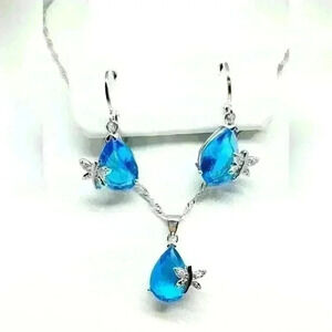 NWOT Stamped 925 Sterling Silver Austrian Crystal CZ Butterfly Jewelry S…